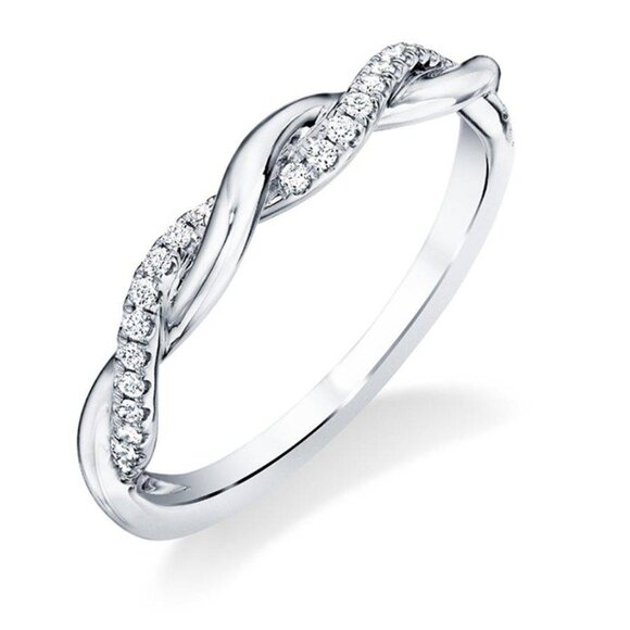 Jewelry - 💍 Casual Dinty Two Lines Twining Cross Zircon Thin Rings for Women,INDN8172